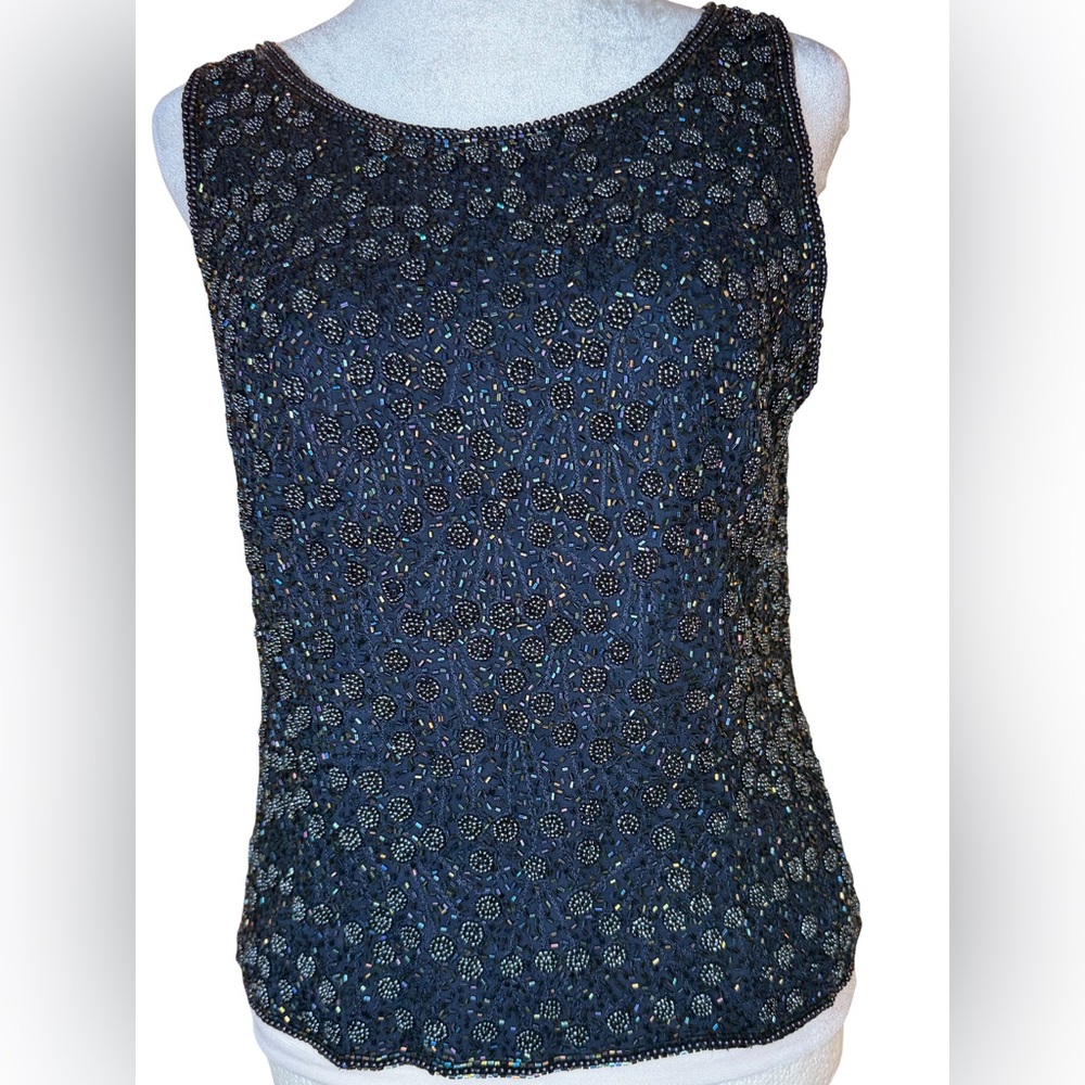 Adrianna Papell Occasions Vintage Elegant Beaded Party Ready Top Size 10